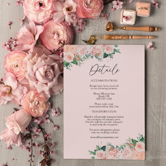 赤面シンプルフローラピ結婚ンク詳細 エンクロージャーカード