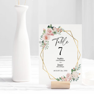 赤面シンプルフローラ白結婚のテーブル番号 テーブルナンバー
