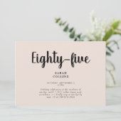 赤面シンプルフローラ85th誕生日パーティー招待状 招待状 (スタンド正面)