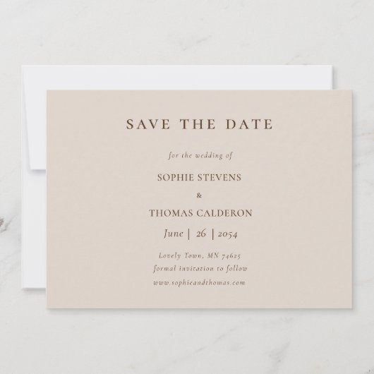 赤面シンプル秋の結婚式写真の保存日付 招待状 (裏面)