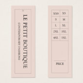 赤面シンプル米国衣料品サイズチャート価格ラベル (正面&裏面)