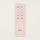 赤面シンプル米国衣料品サイズチャート価格ラベル (裏面)