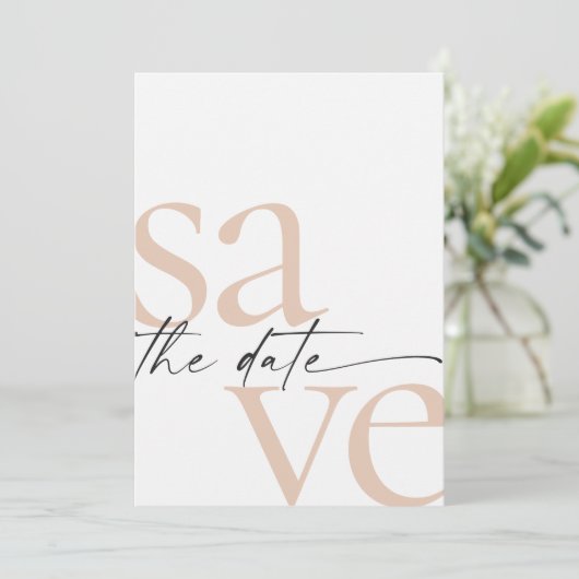 赤面シンプル黒い写真日付の保存 セーブザデート (スタンド正面)