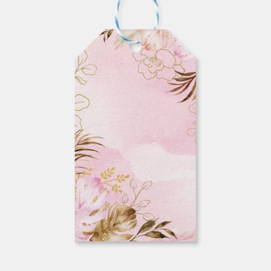 赤面ジャングルアニマルズワイルドワンガール1st誕生日 ギフトタグ (裏面)