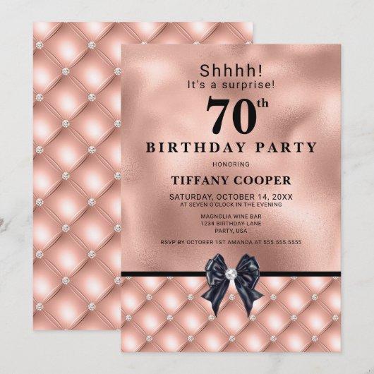 赤面ジュエル70th誕生日パーティー 招待状 (正面/裏面)