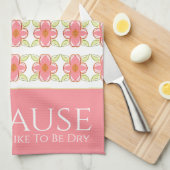 赤面スタイリッシュピンク キッチンタオル (四つ折り)