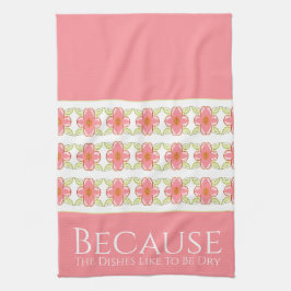 赤面スタイリッシュピンク キッチンタオル