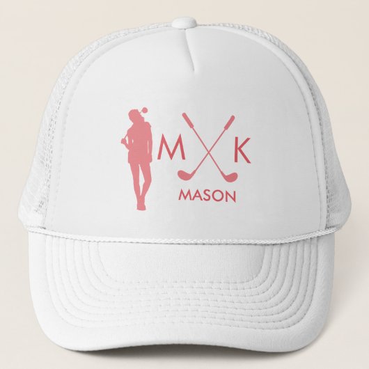 赤面スタイリッシュピンク |レディモダンーゴルフプレーヤー キャップ (正面)