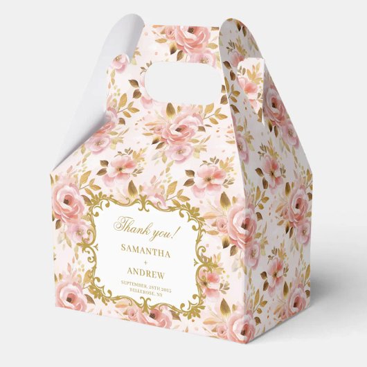 赤面スタイリッシュ金ゴールド結婚のThank You Box for Guest フェイバーボックス