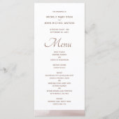 赤面スタイリッシュ・ピン結婚ク・ホワイトのメニュー・カード プログラム (正面)