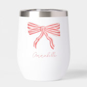 赤面ストライプのピンク弓コケット美学 (背面)