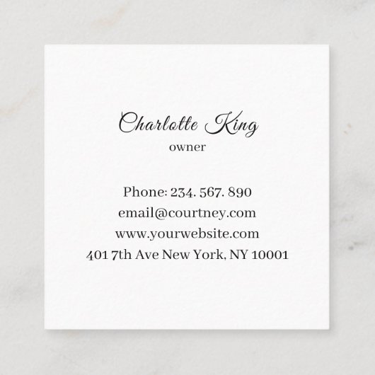 赤面ストライプサロン名刺 スクエア名刺 (裏面)