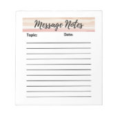 赤面ストライプメッセージノートメモ ノートパッド (正面)