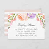 赤面ストライプ及び開花表示シャワーなしギフトラップ エンクロージャーカード (正面/裏面)