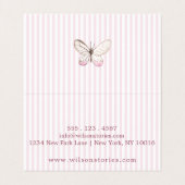 赤面ストライプ&バタフライ折り畳み名刺 名刺 (内部フラット)