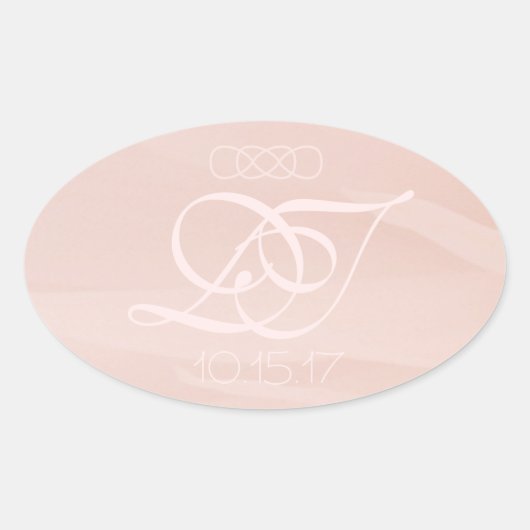 赤面ストローク楕円エンベロープステッカー 楕円形シール (正面)