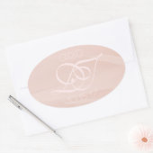 赤面ストローク楕円エンベロープステッカー 楕円形シール (封筒)