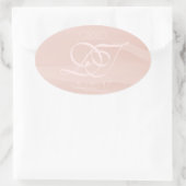 赤面ストローク楕円エンベロープステッカー 楕円形シール (バッグ)