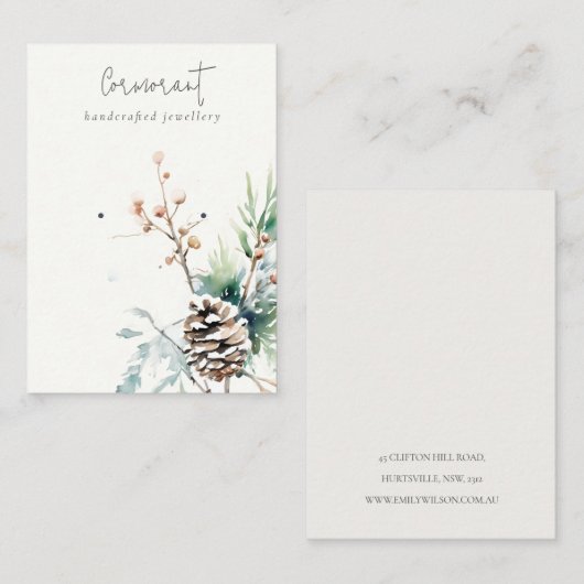 赤面スノーウィンターベリーイヤリングスタッドホルダー 名刺 (正面/裏面)