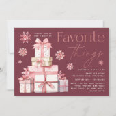 赤面スノーフレークお気に入りのクリスマスパーティー 招待状 (正面)