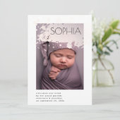 赤面スプラッシュタイトルミニマル生まれたばかりのリストフォト 案内状 (スタンド正面)