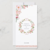 赤面スペインの・ピンク・ファースト・コミュニオン・ブックマーク サンキューカード