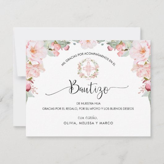 赤面スペインの・造幣局洗礼ありがとう サンキューカード (正面)