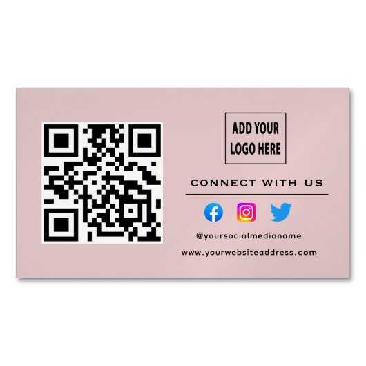 赤面ス後を追ピックスキャンでUs QRコードに接続 マグネット名刺 (正面)