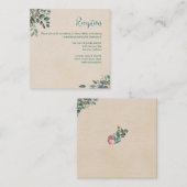 赤面セージフローラウェディングレセプション エンクロージャーカード (正面/裏面)