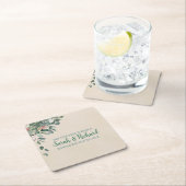 赤面セージ結婚フローラ飲料 スクエアペーパーコースター (インサイチュ)