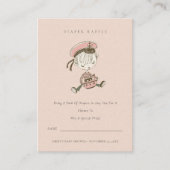 赤面セーラー航海のおむつラッフルベビーシャワー エンクロージャーカード (正面)