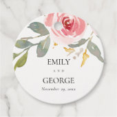 赤面ソフトピンクローズ水彩フローラ フェイバータグ (正面)