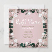 赤面タウプコットンフローラグリーンリーブライダルシャワー 招待状 (正面)