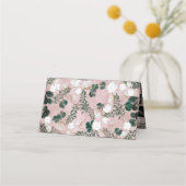 赤面タウプコットンフローラ素朴緑結婚園 プレイスカード (裏面)