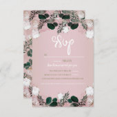 赤面タウプコットンフローラ素朴緑結婚園 出欠カード (正面/裏面)