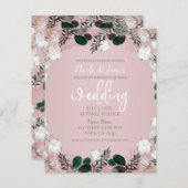 赤面タウプコットンフローラ素朴緑結婚園 招待状 (正面/裏面)
