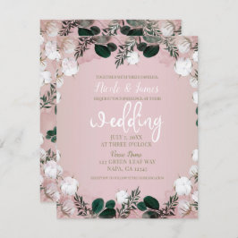 赤面タウプコットンフローラ素朴緑結婚園 招待状