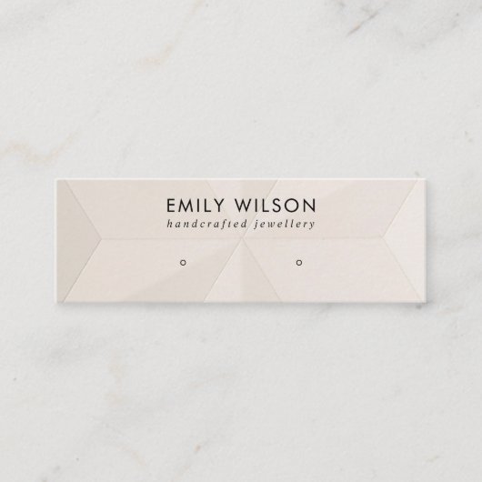 赤面ダイヤモンドテクスチャスタッドイヤリングディスプレイカード スキニー名刺 (正面)