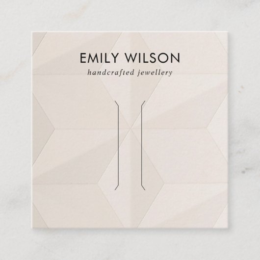 赤面ダイヤモンドテクスチャヘアクリップ表示カード スクエア名刺 (正面)