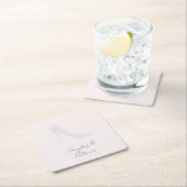 赤面ダイヤモンドハイヒール結婚シューズ スクエアペーパーコースター (インサイチュ)