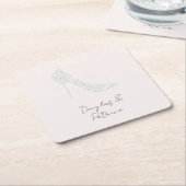 赤面ダイヤモンドハイヒール結婚シューズ スクエアペーパーコースター (アングル)