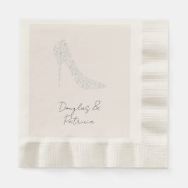 赤面ダイヤモンドハイヒール結婚シューズ 縁ありランチョンナプキン