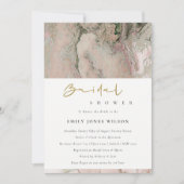 赤面ダスキーバラ金ゴールド瑪瑙ブライダルシャワー招待状 サンキューカード (正面)