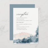 赤面ダスキーブルーマウンテンズパインウェディングレセプション エンクロージャーカード (正面/裏面)
