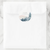 赤面ダスキーブルーマウンテンズパインモノグラム結婚ズ ラウンドシール (バッグ)