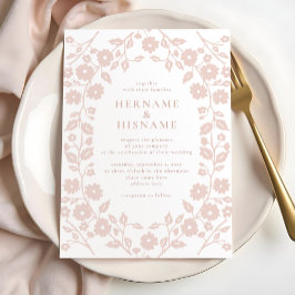 赤面ダスティピシンプルンクモダンフォークフローラ結婚ズ 招待状