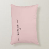 赤面ダスティピンクモダンスクリプガーリートモノグラム名 アクセントクッション (正面(垂直))