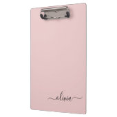 赤面ダスティピンクモダンスクリプガーリートモノグラム名 クリップボード (左)