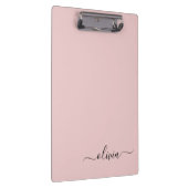 赤面ダスティピンクモダンスクリプガーリートモノグラム名 クリップボード (右)