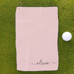 赤面ダスティピンクモダンスクリプガーリートモノグラム名 ゴルフタオル<br><div class="desc">Blush Dusty Pink Monogram Name Golf Towel. This makes the perfect sweet 16 birthday,  wedding,  bridal shower,  anniversary,  baby shower or bachelorette party gift for someone that loves glam luxury and chic styles.</div>
